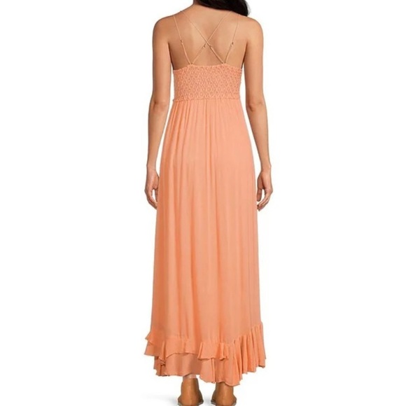 Free People Adella Crochet Floral Lace Ruffle Hem Dress - Picture 2 of 5